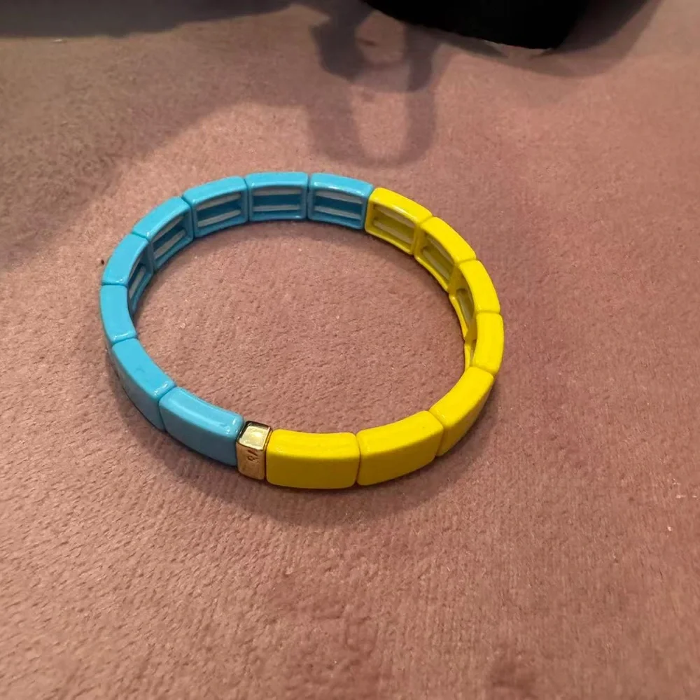 Roxanne Assoulin - Bit X Bit Pink and Gray Stretch Bracelet